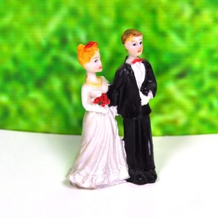婚礼蛋糕人偶 结婚新人摆件 8厘米 (10个)