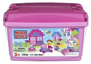 美高粉色迷你积木桶 MEGABLOKS MINI BLOKS TUB PINK - 7536