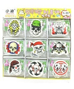 骷髅头橡皮擦展示盒装 (45个)