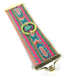 奢华宽版Ibiza风炫彩佛陀手链 (1件)