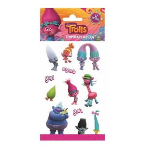 魔发精灵 (Trolls) 临时纹身贴 - 20 x 10 厘米 (10张入)