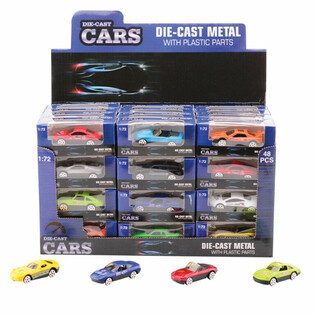 混合款运动跑车玩具模型，比例 1:72 展示盒装 (48个/盒)
