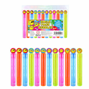 彩色笑脸吹泡泡棒 (1包12支)