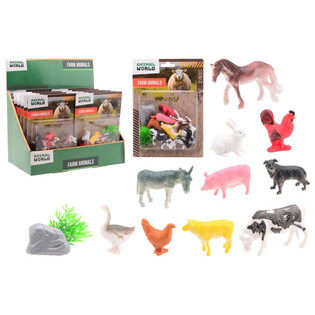ANIMAL WORLD - 农场动物玩具套装 12件装 - 展示盒装 (12套)
