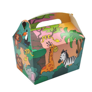 丛林动物儿童餐盒 - 尺寸 18.5x12x19厘米 - 食品盒/儿童餐盒 (24个)